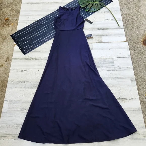 Lulus True Lover Navy Blue Lace Backless Maxi Dress NWT XS Lulus True Lover Navy Blue Lace Backless Maxi Dress NWT XS